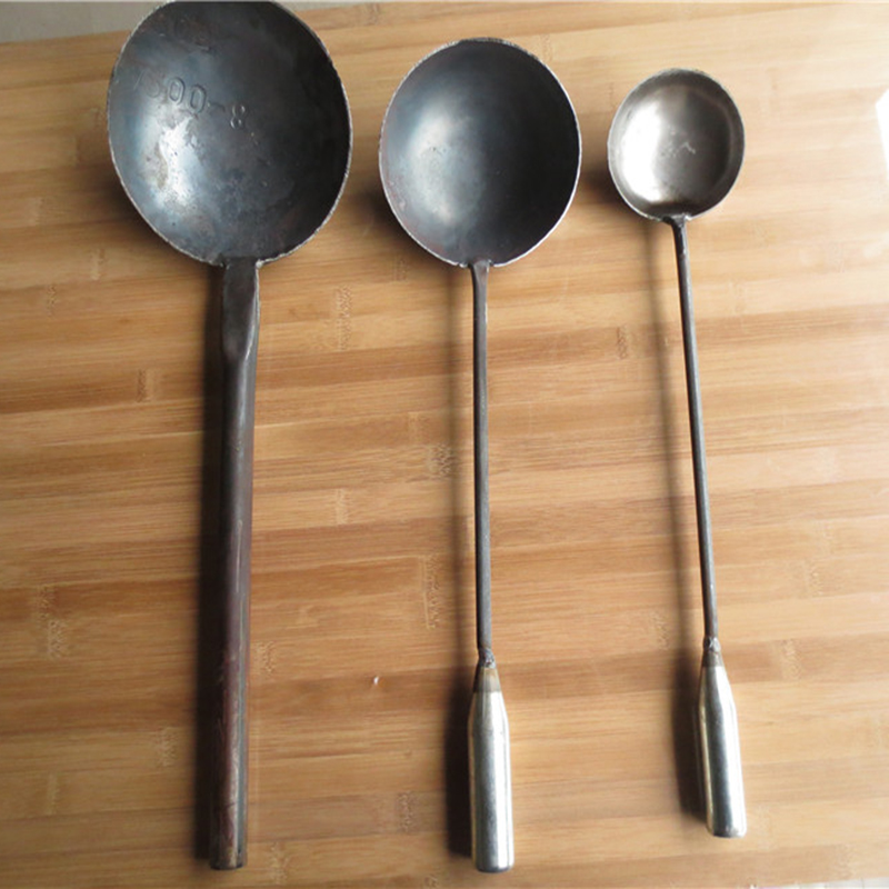 直径24cm大铁瓢工业勺子饲养圆水勺子养殖用铁勺食堂可带 中号