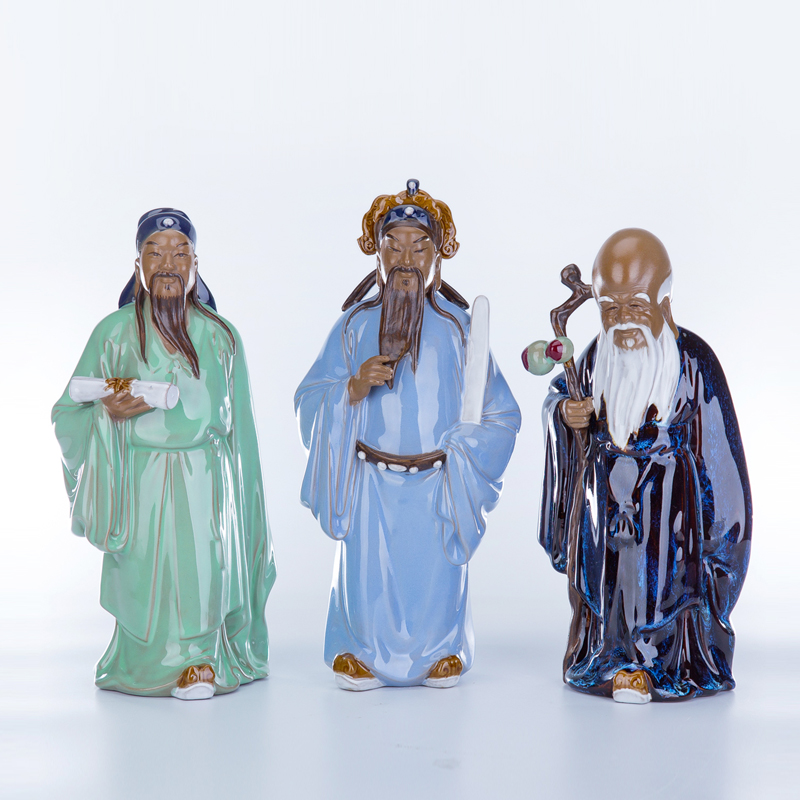 美吔 石湾公仔陶瓷艺术品摆件家居客厅供奉佛像长辈送礼招财福禄寿