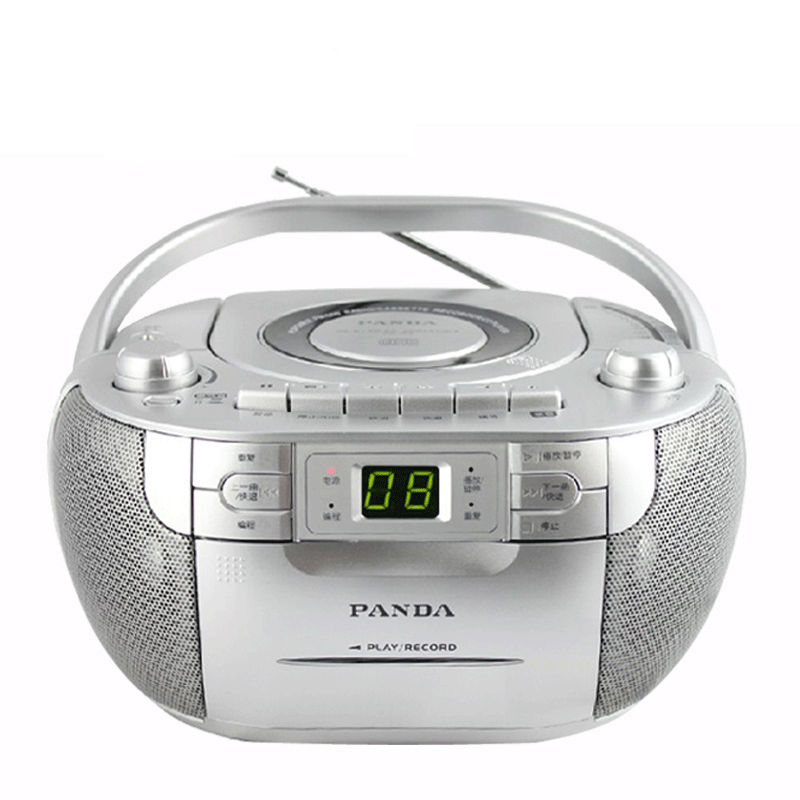 熊猫（PANDA） 103学习便携CD播放机录音机磁带收音机一体机随身听音响收录机老年人cd机播放器 浅灰色