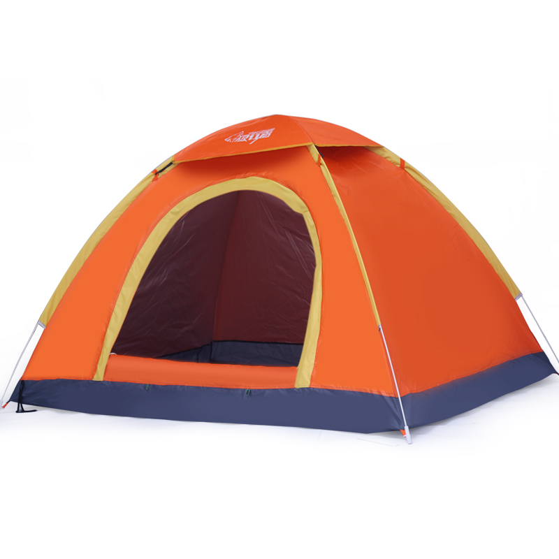 狼行者 速开全自动帐篷户外双人家庭套装遮阳双人野营露营 橙色
