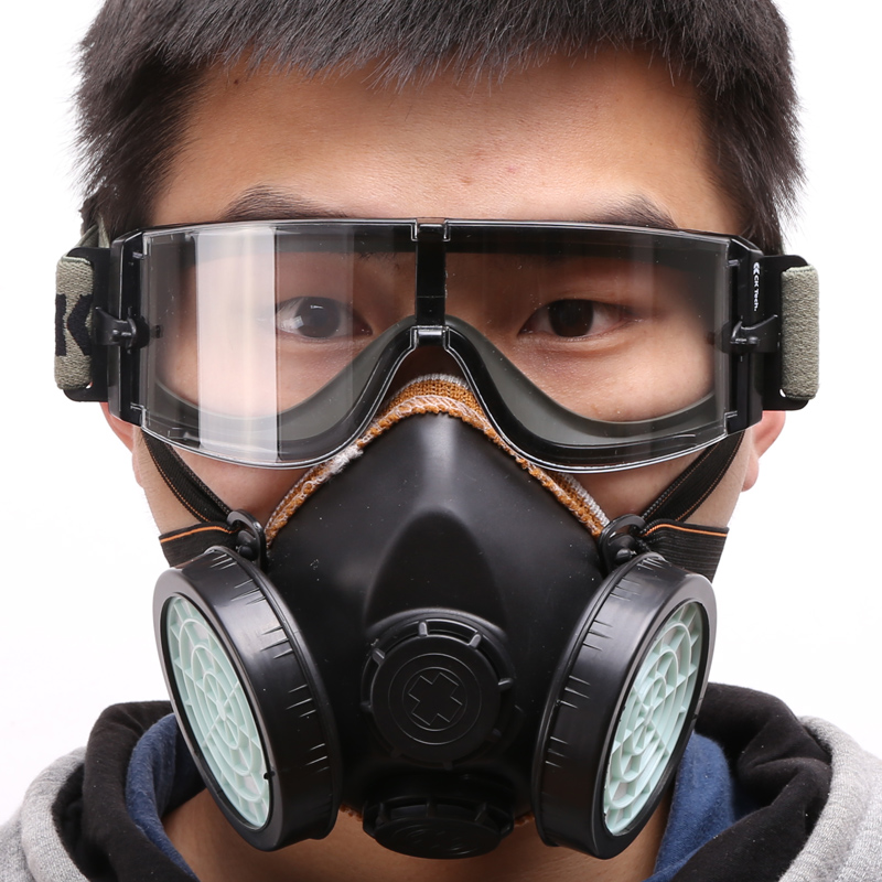 成楷科技 防尘口罩 工业粉尘 防尘面具 防毒面罩 防雾霾 黑色防尘面罩