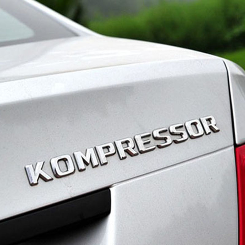 标跃奔驰kompressor车标涡轮增压标识 叶子板侧标c180 c200车贴slk级