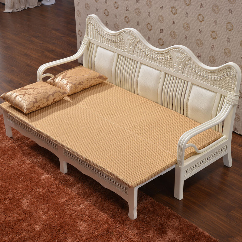 全友家私 沙发床 沙发 双人 藤沙发床 折叠三人沙发 可伸缩藤沙发床