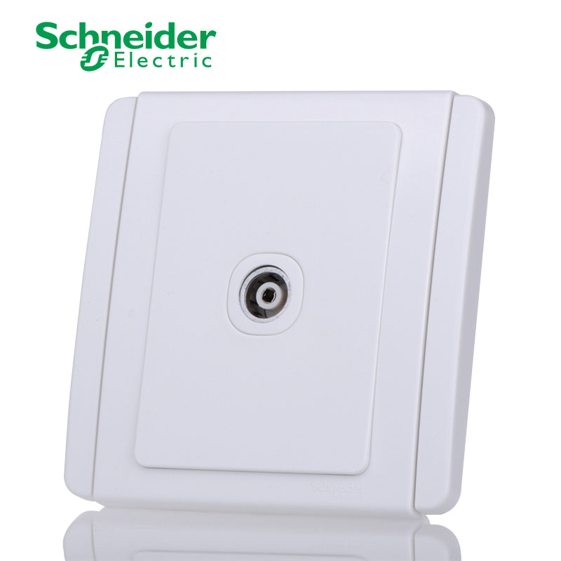 施耐德电气都会e3000白色 弱电插座面板 tv电视电话电脑网络插口网口