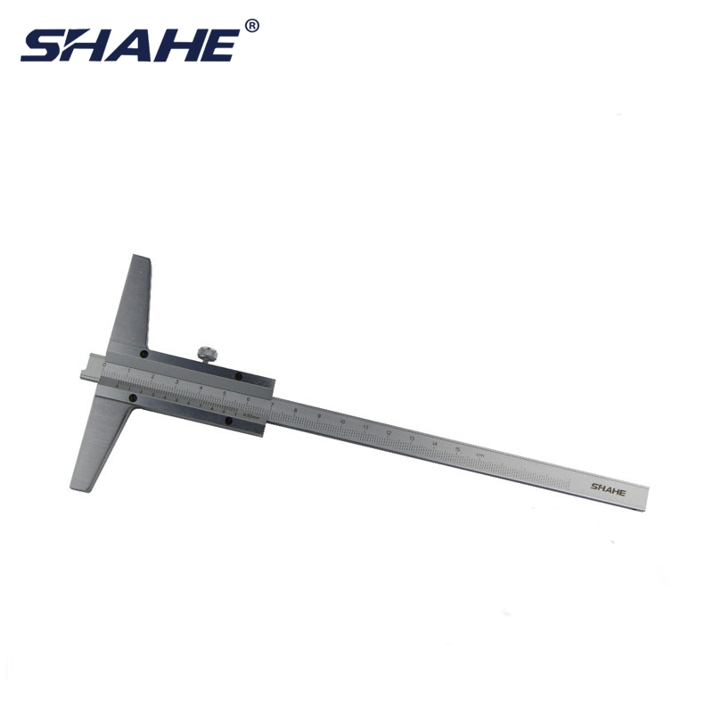 shahe深度游标卡尺 游标卡尺 宽尺身深度卡尺0-150-200-300-500 0-150