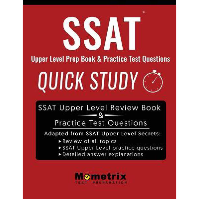 预订 SSAT Upper Level Prep Book: Quick Study & Pr...