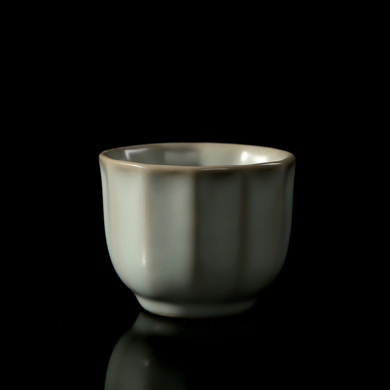 冠杰台湾汝窑冠杰茶具大开片茶杯功夫陶瓷个人茶盏汝瓷大茶杯/关氏杯