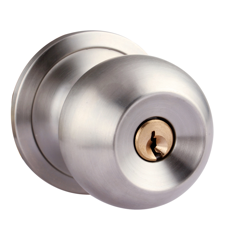 AUBURN塑钢门锁 铝合金厨房浴室门锁 卫生间门锁 三杆式不锈钢球形锁 门厚　30-50mm