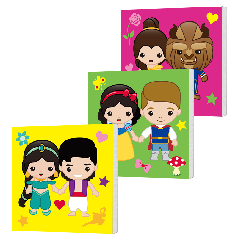 正版图书 迪士尼涂色画框:仙蒂公主 爱丽儿公主 爱洛公主与王子(套装