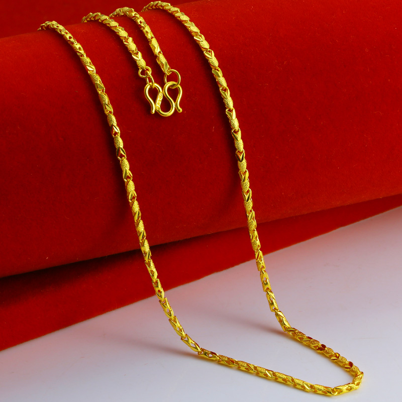 千影珠宝黄金项链女款9999足金素链结婚首饰小鱼真金链子送妈妈按克重