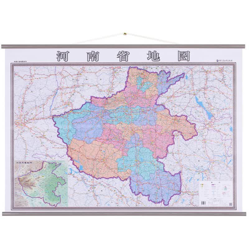 【加厚高清】河南省地图 1.4*1米 覆膜防水 政区交通图