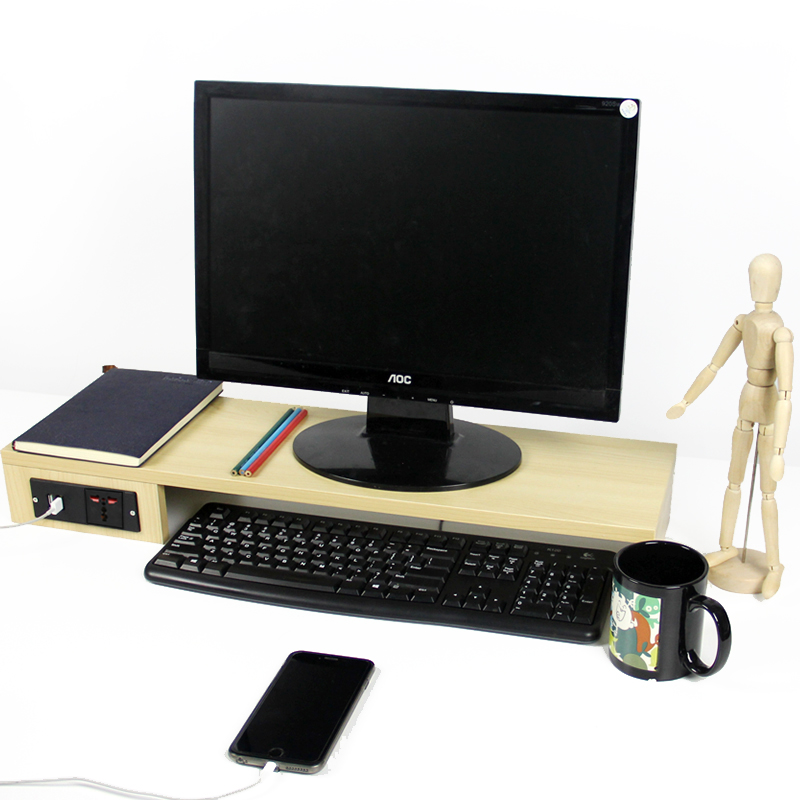 倍方电脑显示器增高架USB口充电插座 电脑支架 显示器支架 桌面整理键盘收纳