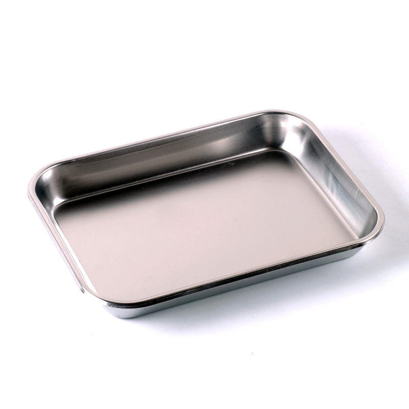 采药师 医用加厚无盖方盘 治疗盘长方形不锈钢托盘 大号无盖消毒盘 36