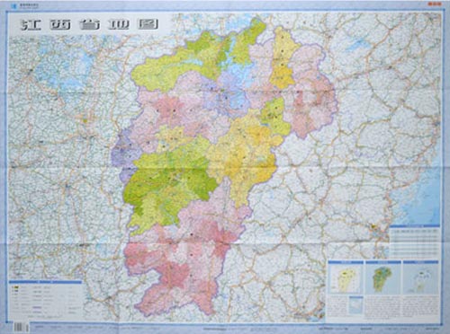 新版 江西省地图（折叠图 套封 1:70万）
