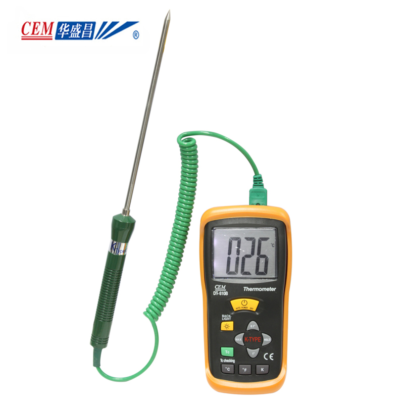 cem华盛昌dt-610b热电偶温度计测温仪探头温度计接触式测温仪 测温仪