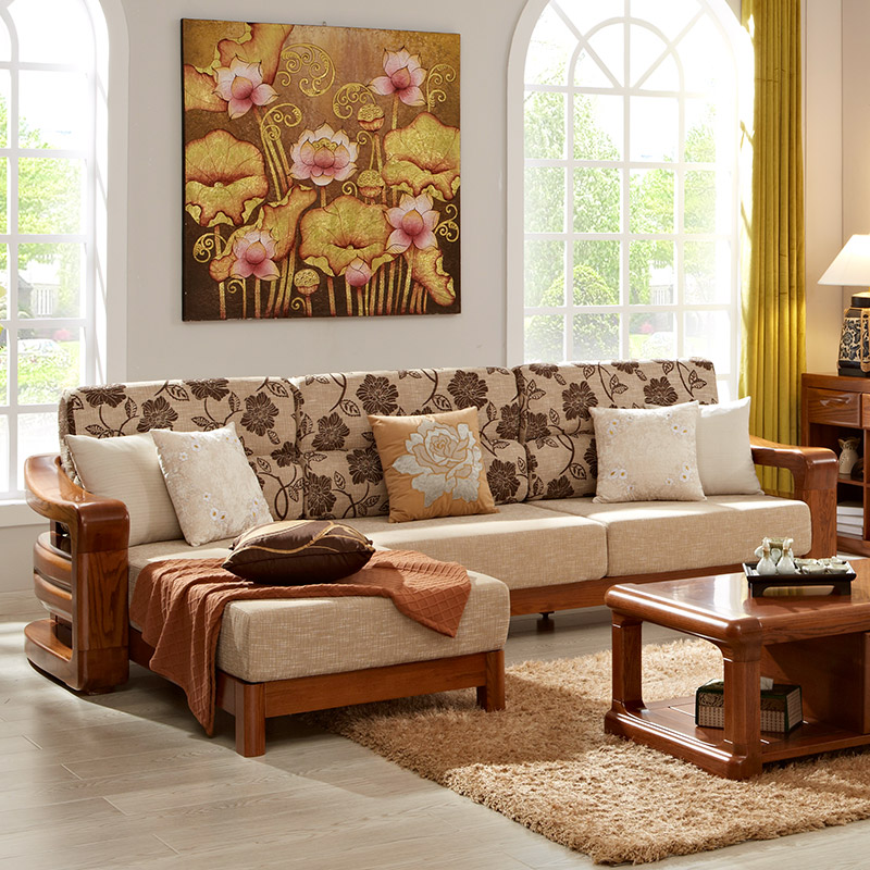 光明家具抗弯曲红橡木沙发组合