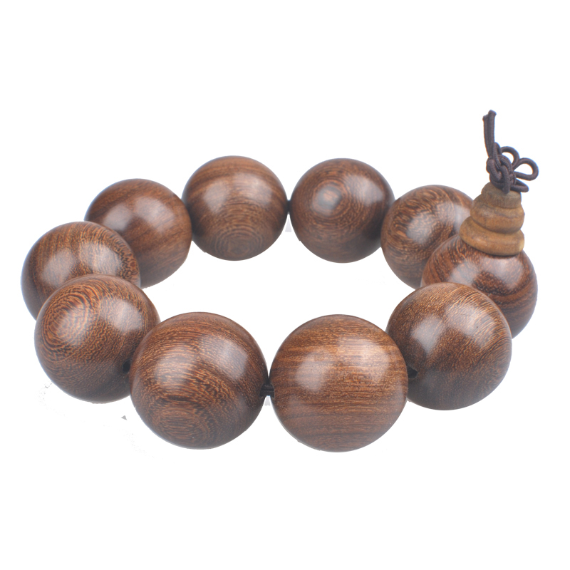 福安阁 金丝檀木手串手链佛珠20mm-24mm手链复古手珠/串 直径约24mm