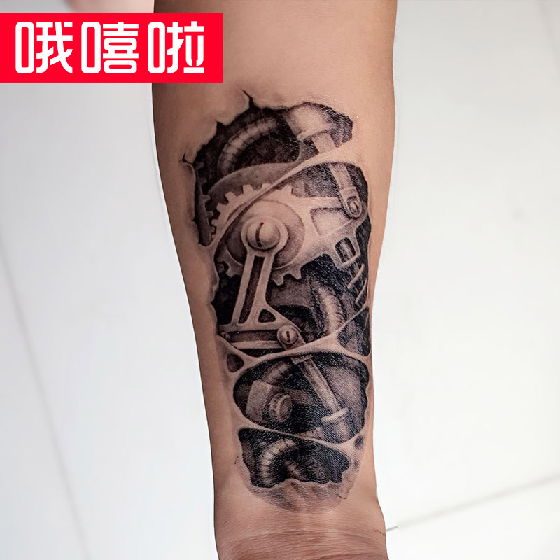 【3d机械臂纹身贴纸】哦嘻啦花臂防水纹身贴  男女刺青贴 个性纹身