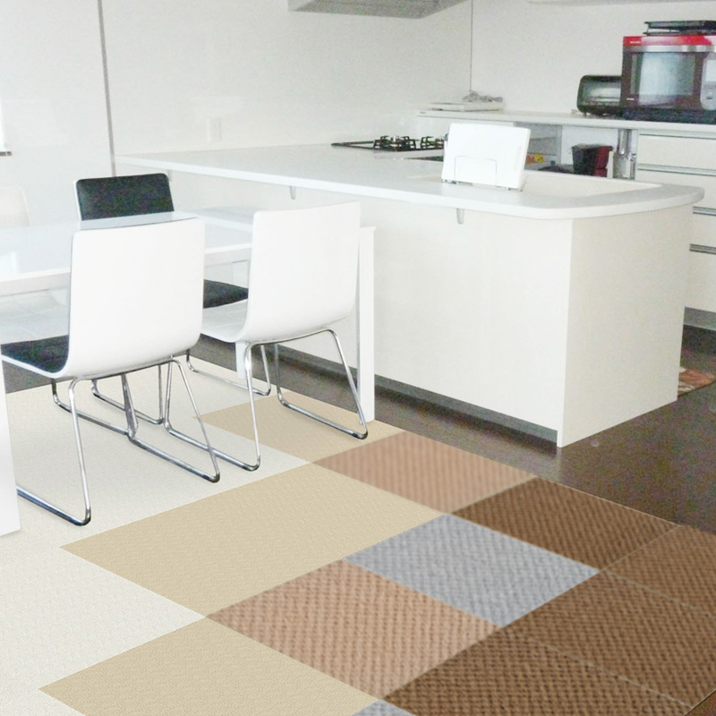 厨房餐厅地毯 免胶方块拼接 门厅客厅卧室 隔音防滑保暖 HT105浅灰