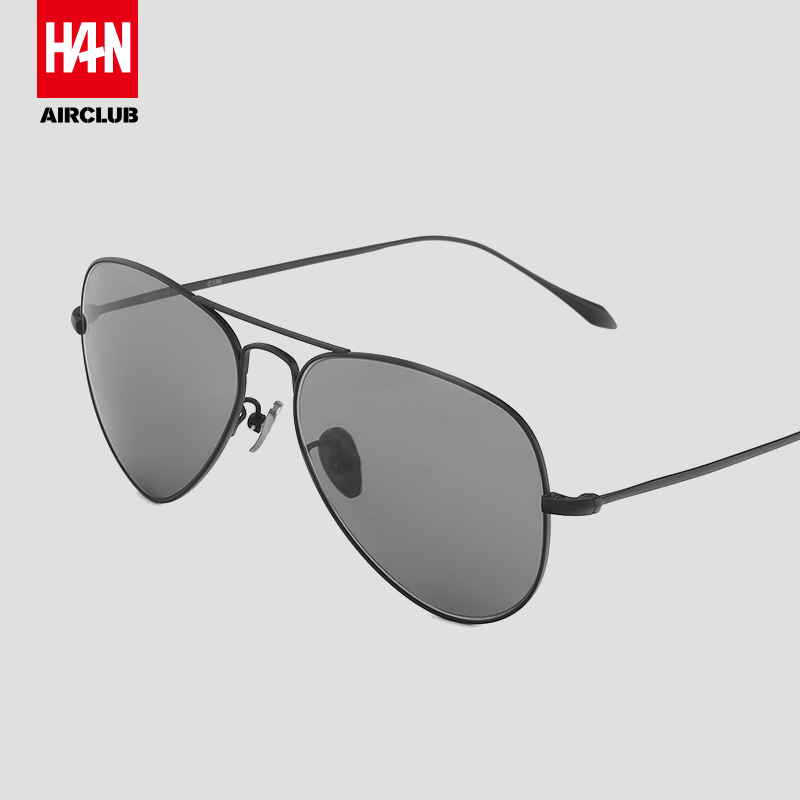 汉(han dynasty)纯钛尼龙高清偏光太阳镜墨镜经典蛤蟆镜 air club 系