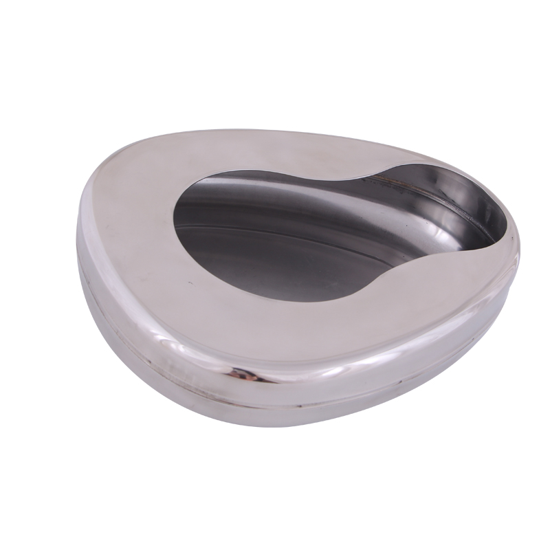 赫晨加厚不锈钢便盆老人卧床患者坐便器家用男女用接尿器 带盖子款