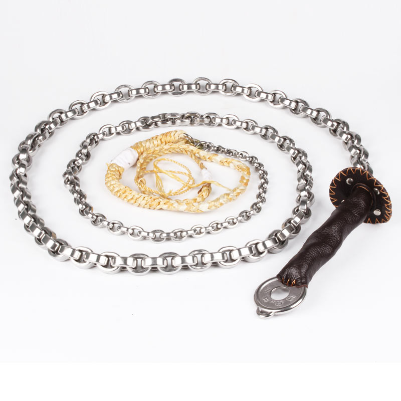 龙动力 无纹螺母健身鞭子 麒麟鞭不锈钢甩鞭广场响鞭链子铁鞭 无纹