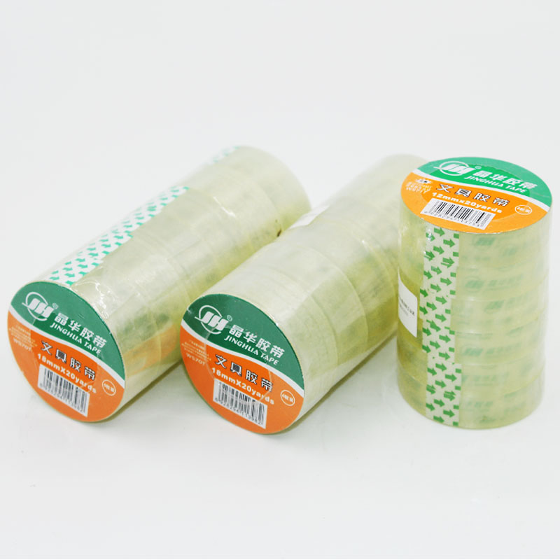 晶华 透明办公文具小胶带 小卷单面强力小窄粘胶带 ws72t  24mm*20y