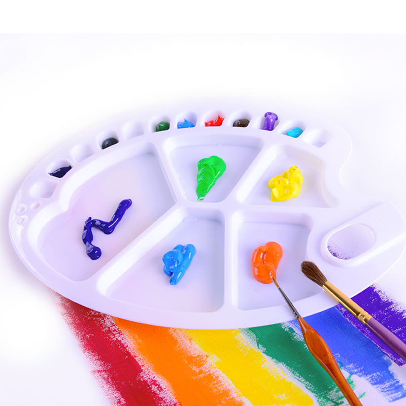 蒙玛特 美术调色盘 水粉水彩绘画调色盘 丙烯颜料调色盘 椭圆塑料调色