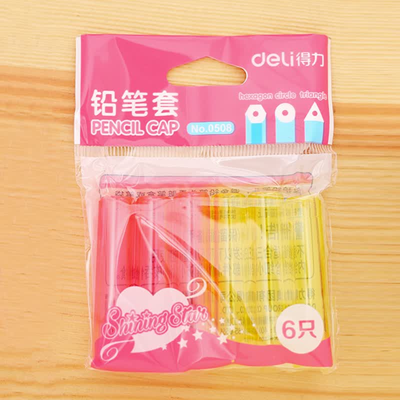 得力(deli) 得力 小学生铅笔用笔套笔护套延长器 0508铅笔套6只