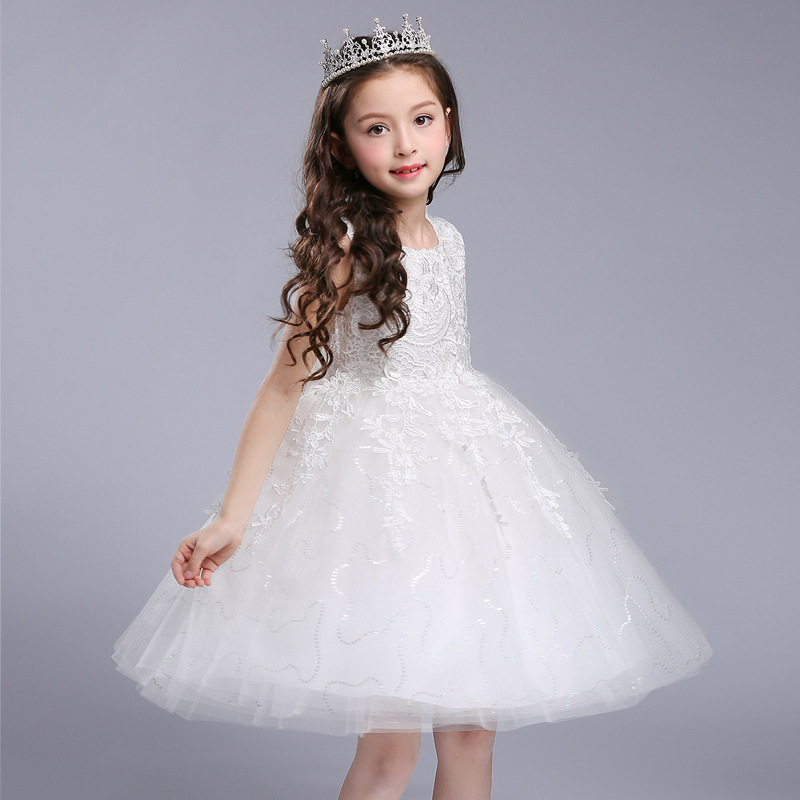 裙公主裙大童装蓬蓬裙女童主持人钢琴演出礼服花童婚纱晚礼服小女孩