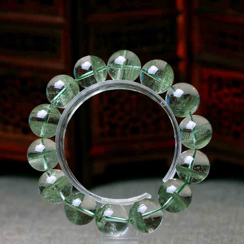 依岚天然绿幽灵手链 千层塔散幽灵手串男女款龙年本命年礼物 9-10mm