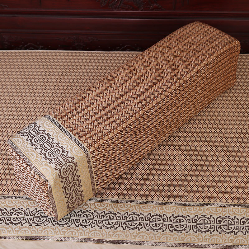 凯比特夏季红木沙发扶手枕方枕中式实木沙发抱枕靠垫冰丝 如意纹款 14*14*54cm扶手枕