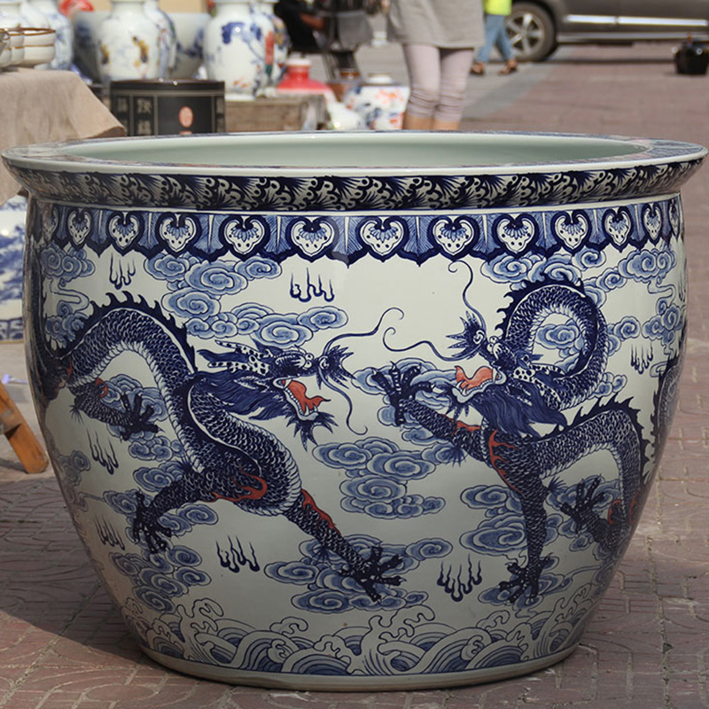 乾图公坊  陶瓷缸鱼缸大型大号特大号创意鱼缸客厅金鱼缸大水缸大缸