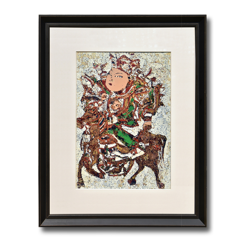 年画现代中式古典装饰画大幅挂画客厅入户进大门画实木有框画双联门神