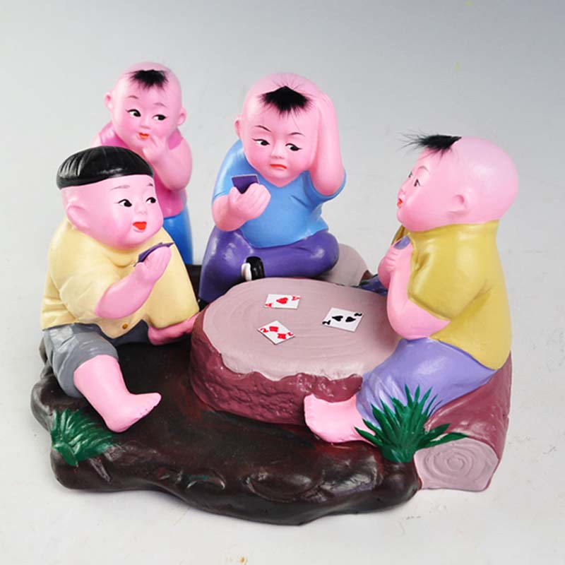 打扑克 古典中国风可爱娃娃手工艺装饰品礼品 打扑克