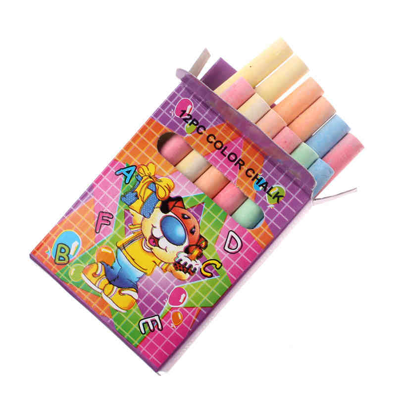 齐富彩色粉笔儿童绘画安全粉笔夹12支装环保教学 彩色粉笔