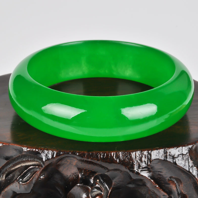 箴诺 冰种翠绿色玉手镯女款石英岩玉玉石手环镯子 内径61-62mm - 必应