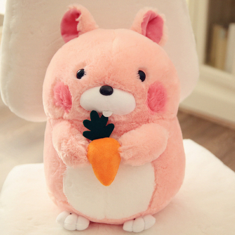 粉色玩偶毛绒玩具创意布娃娃仓鼠公仔抱枕