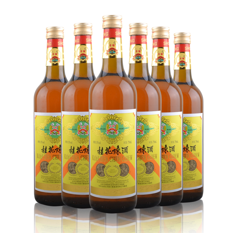 丰收葡萄酒 桂花陈酒 15% 750ml 国产甜酒 六只装