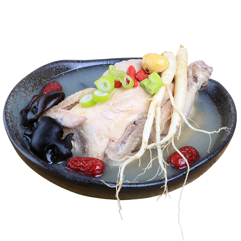 三口一品 朝鲜族人参鸡汤韩国韩式参鸡汤1000g/袋 整鸡整参