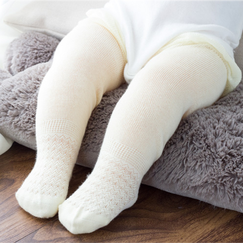 芭妮秀婴儿长筒袜夏季薄款松口纯色棉宝宝高筒袜过膝护膝空调新生儿腿
