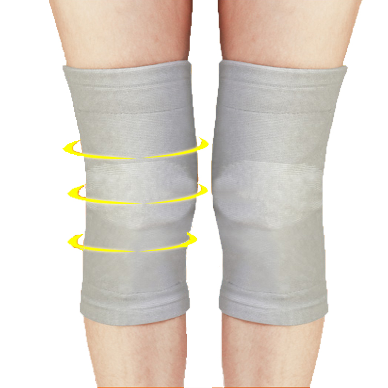 【一对装自发热 四季通用】护膝保暖关节炎春夏透气防寒自发热护膝膝关节老寒腿男女士通用 浅灰色 L（建议120-160斤）
