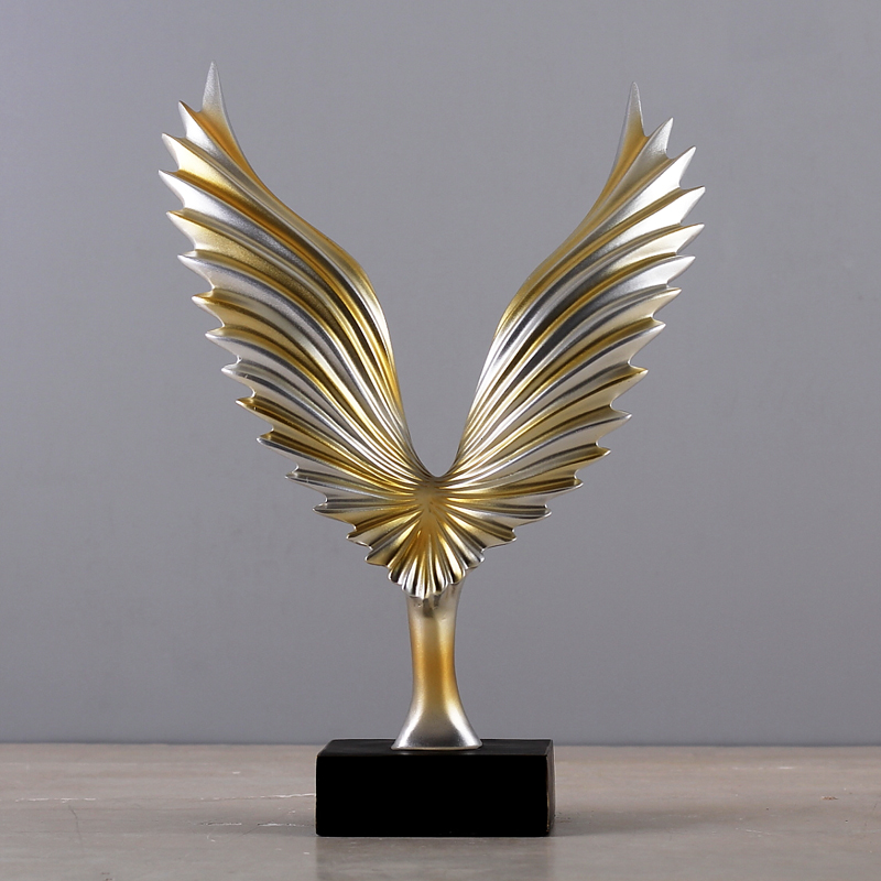 集思美 现代简约老鹰抽象雕塑摆件创意家居客厅电视柜办公室装饰工艺品 大鹏展翅