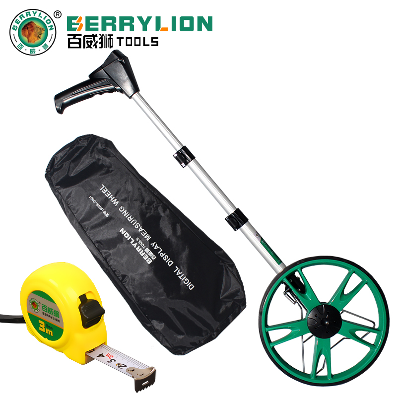 百威獅（Berry Lion）手推式 機(jī)械式測距輪 滾輪式測量儀 電子測量尺 折疊式推輪式測 C001電子數(shù)顯測距輪(大)+5米卷