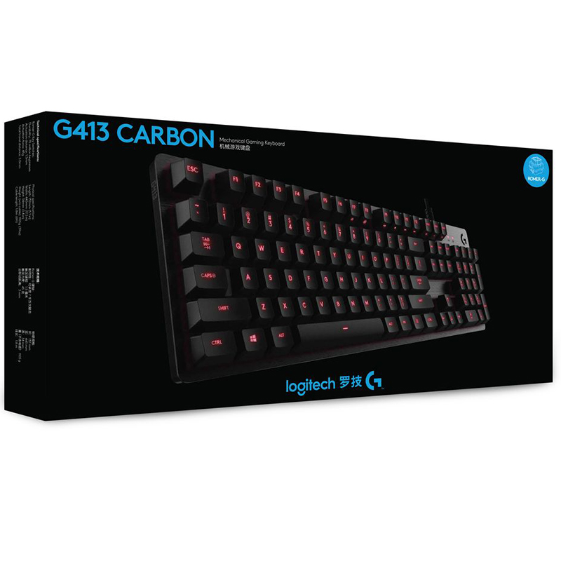 罗技（G）G413机械键盘 K845升级版 有线机械键盘 游戏机械键盘 全尺寸背光 铝合金机身 吃鸡键盘 黑色