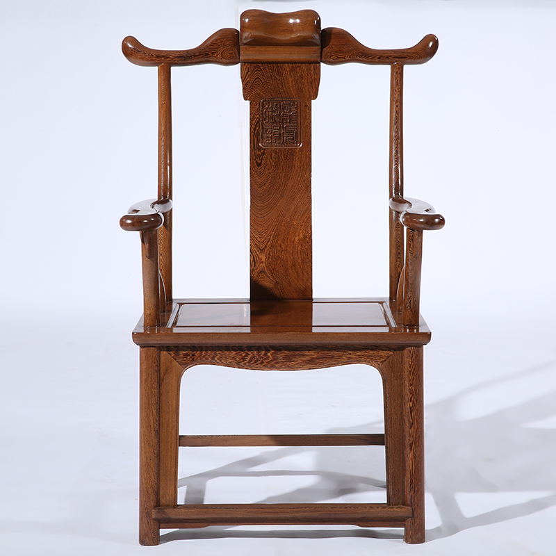 贡艺名居红木家具非洲鸡翅木(学名:非洲崖豆木)实木大官帽椅大号办公