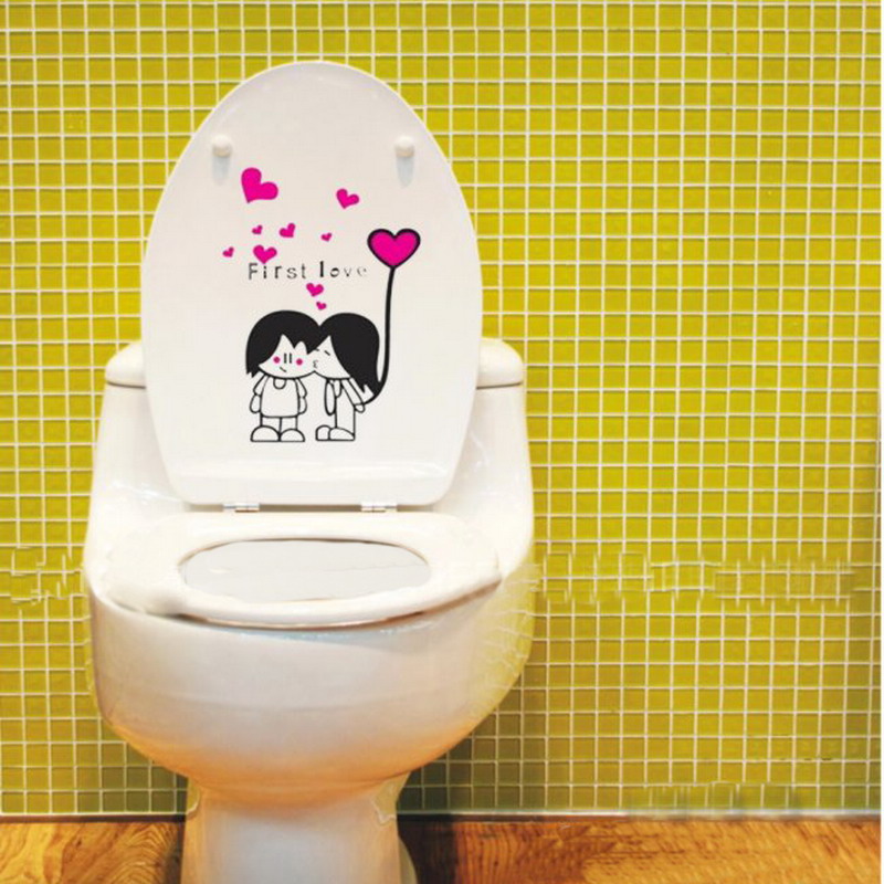 亲亲脸蛋三代可移除卫生间墙贴纸 搞笑马桶贴