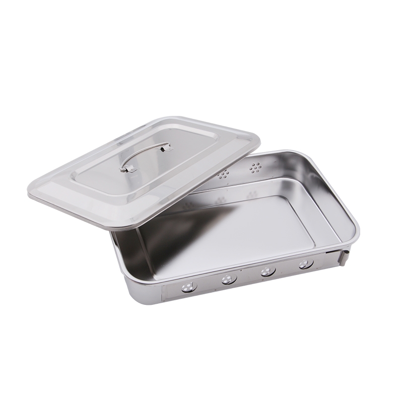 顺兴发 9寸不锈钢消毒盘 11寸有孔无孔带盖消毒盒 方盘托盘 不锈钢