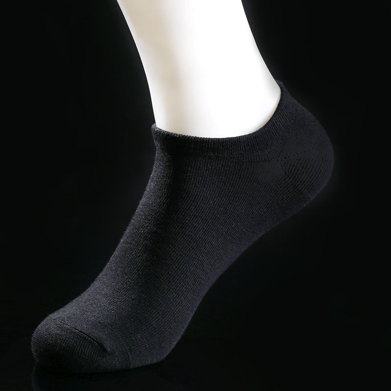 outroad船袜男士夏季户外运动透气吸汗防短筒跑步男袜子单双装 黑色