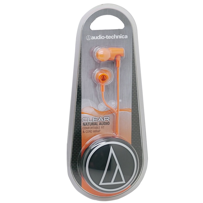 铁三角 CLR100 入耳式运动有线耳机 居家办公 立体声 音乐耳机 橙色